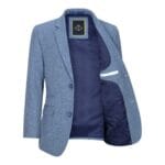 Abito da ragazzo in tweed azzurro chiaro, 3 pezzi, in lana, stile vintage anni '20, classico, con gilet a 4 tasche - Knighthood Store