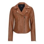 Damen Echtleder Bikerjacke Cross Zip Soft Slim Fit Brando Hellbraun Braun Schwarz Rot Gelb - Knighthood Store