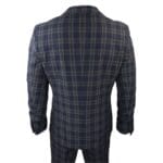 Costume 3 pièces bleu marine à carreaux pour homme - Tenue de soirée - Knighthood Store