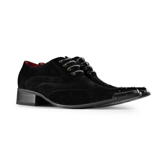 Zapatos de punta de metal para hombre, de ante, charol, con cordones, estilo vaquero, baile italiano - Knighthood Store