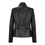 Giacca da motociclista in vera pelle da donna, nera, vestibilità slim - Knighthood Store