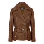 Trench mi-long en cuir véritable pour femme, couleur beige, noir, bleu sarcelle, vert - Knighthood Store