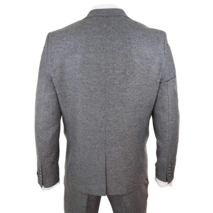 Abito da uomo in lana grigia, 3 pezzi, gilet doppiopetto, tweed, anni '20 - Knighthood Store