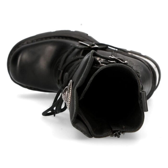 New Rock 373-S33 Schwarze Gothic-Stiefel für Damen mit halbhohem Schaft - Knighthood Store