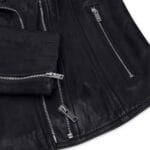 Damen Echtleder Bikerjacke Cross Zip Soft Slim Fit Brando Hellbraun Braun Schwarz Rot Gelb - Knighthood Store