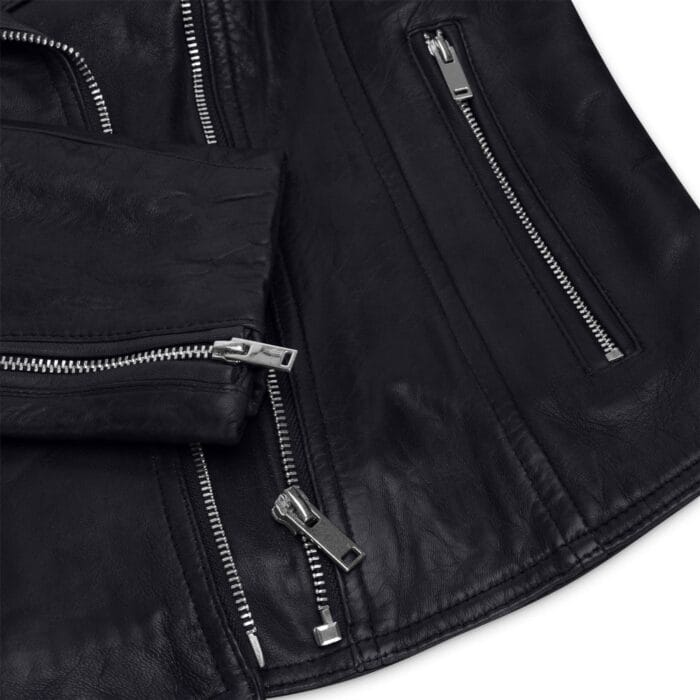 Damen Echtleder Bikerjacke Cross Zip Soft Slim Fit Brando Hellbraun Braun Schwarz Rot Gelb - Knighthood Store