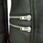 Womens Short Tailored Fit Morino Black Real Sheepskin Cross Zip Biker Style - Knighthood Store