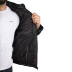 Giacca trapuntata in vera pelle da uomo con cappuccio, casual - Knighthood Store