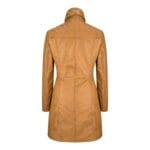 Trench-coat vintage en cuir véritable noir et beige pour femme - Knighthood Store