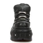 New Rock M-TANK106-C2 Unisex Black 100% Leather Goth Platform Space Shoes - Knighthood Store