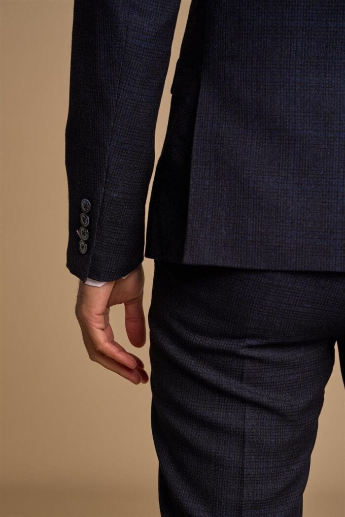 Abito da uomo 2 pezzi blu navy doppiopetto su misura - Knighthood Store