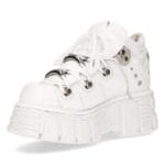 Botas moteras punk góticas de cuero blanco metalizado New Rock 106N-S8 - Tienda Knighthood