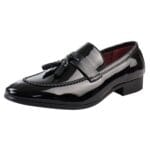 Mocassins pour homme en cuir verni doublés, à enfiler et à pampilles, chaussures habillées et habillées - Knighthood Store
