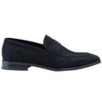 Mocassini da uomo, scarpe eleganti eleganti in pelle scamosciata, foderate, senza lacci, nere e marroni - Knighthood Store