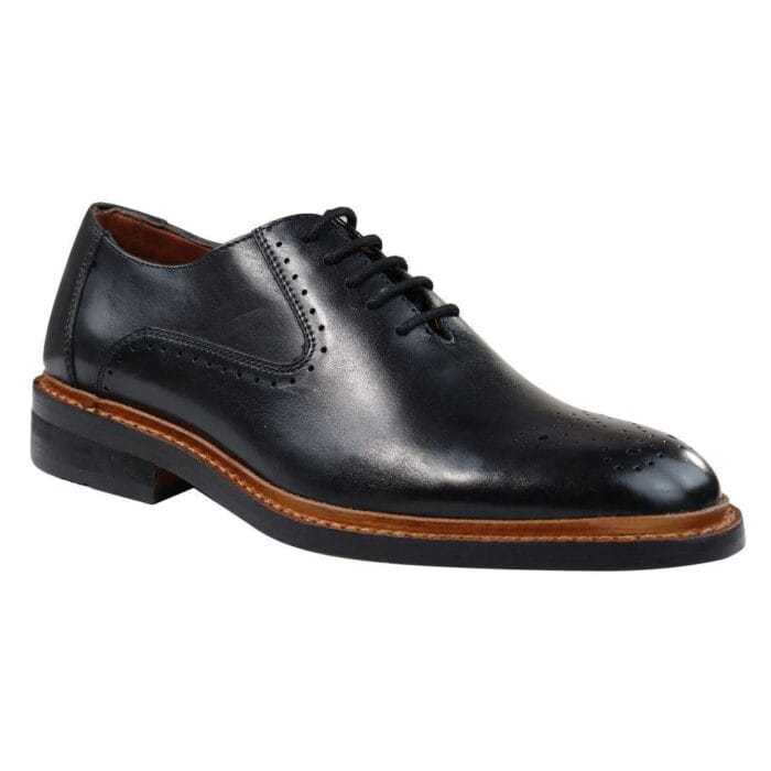 Zapatos Oxford Brogue para hombre, color tostado, marrón y negro, con cordones, de piel Goodyear Welted - Knighthood Store