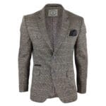 Blazer Blinders da uomo in tweed a spina di pesce, grigio, blu navy e marrone, vestibilità vintage - Knighthood Store
