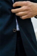 Traje de lino de verano de 2 piezas para hombre, azul marino, elegante, informal, formal, para negocios, boda, corte entallado - Knighthood Store