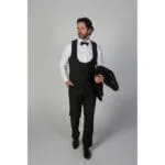 Men's Black Tuxedo Suit 3 Piece Shawl Lapel Formal Wedding Dress - Knighthood Store