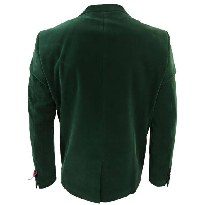 Grüner Herren-Smoking aus Samt, Blazer, Satin, steigendes Revers, Dinnerjacket, Hochzeit, Abschlussball, schwarze Krawatte – Knighthood Store