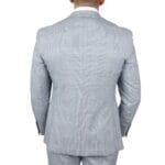 Herrenanzug, blau, dreiteilig, Tweed, kariert, für Hochzeit und Abschlussball, maßgeschneidert – Knighthood Store