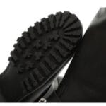 Stivali militari alti da uomo in vera pelle, neri, stile Ginders Wild One, stile punk rock gotico - Knighthood Store