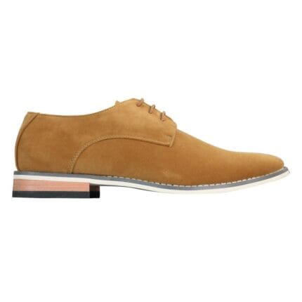 Mens Suede Smart Casual Oxford Shoes Laced Brown Black Blue - Knighthood Store