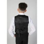 Completo da cerimonia per ragazzi, 3 pezzi, smoking classico in raso nero - Knighthood Store