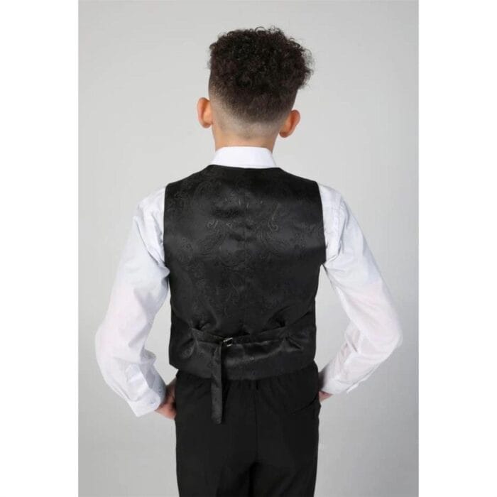 Completo da cerimonia per ragazzi, 3 pezzi, smoking classico in raso nero - Knighthood Store