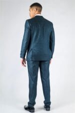Traje de dos piezas color oliva para hombre, cruzado, a cuadros, formal - Knighthood Store