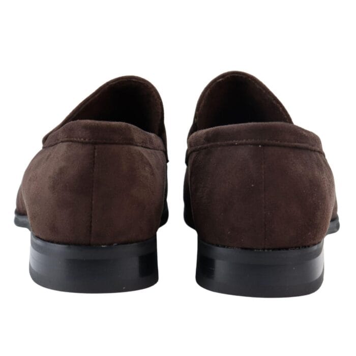 Mocassini da uomo, scarpe eleganti eleganti in pelle scamosciata, foderate, senza lacci, nere e marroni - Knighthood Store