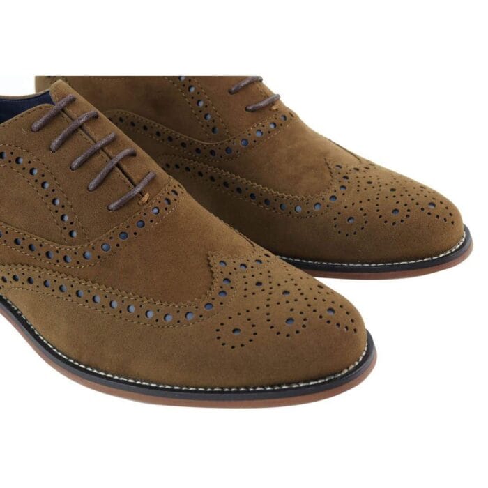 Scarpe brogue da uomo in vera pelle scamosciata e lacci, Gatsby Classic, anni '20, blu, marrone, vintage - Knighthood Store