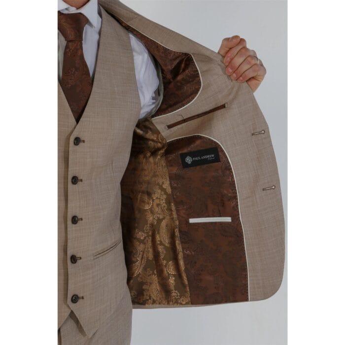 Abito da uomo 3 pezzi beige su misura per matrimonio estivo - Knighthood Store