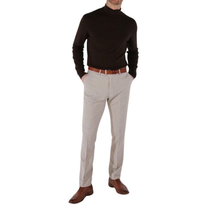 Herrenhose Beige Birdseye Sommer Hochzeitshose - Knighthood Store