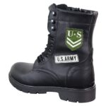Mens US Military Army Laced Zip Ankle Boots Casual Combat Hiking PU Leather - Knighthood Store