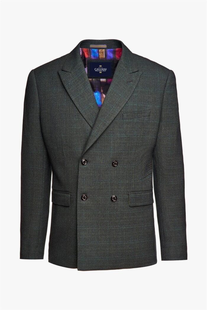 Blazer da uomo verde oliva doppiopetto su misura - Knighthood Store