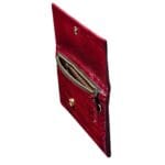 Womens Real Leather Hide Clutch Shoulder Bag Metal Chain Cross Body Textured - Knighthood Store