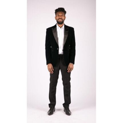 Herren Smoking Blazer aus weichem Samt in Schwarz und Marineblau mit 1 Knopf, Smart Casual Fit - Knighthood Store