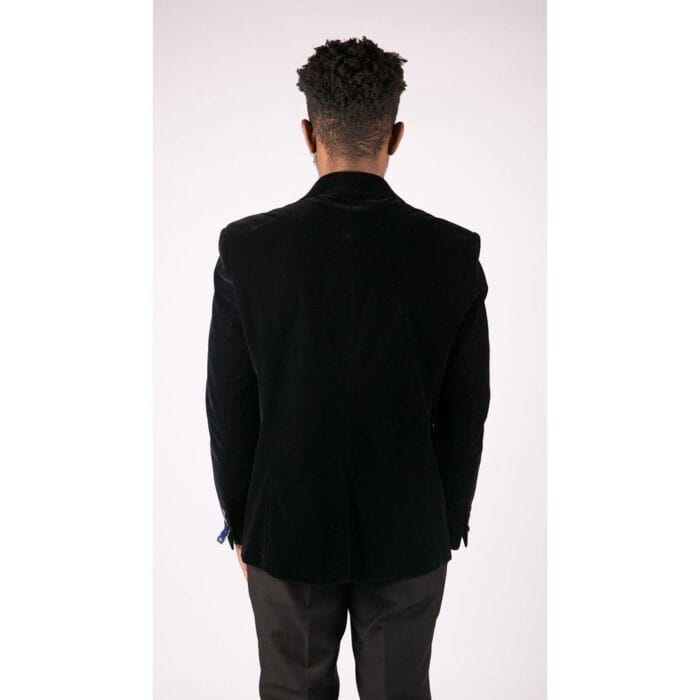 Mens Soft Velvet Black Navy 1 Button Dinner Jacket Tuxedo Blazer Smart Casual Fit - Knighthood Store