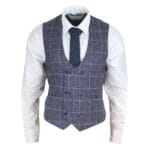 Mens Double Breasted Waistcoat 1920s Blinders Smart Casual Pocket Chain - Knighthood Store