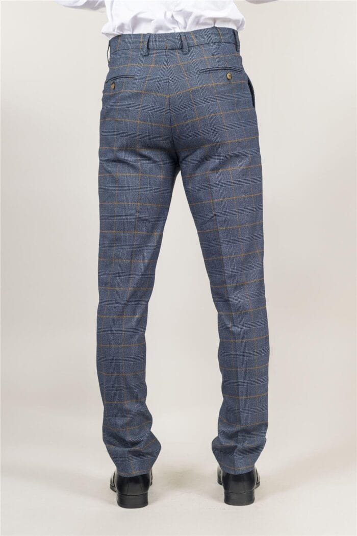 Herrenhose Marineblau Kariert Freizeithose Formelle Hose - Knighthood Store