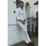 Traje de verano para hombre, chaleco, pantalón, lino, elegante, formal, crema, beige, boda - Knighthood Store