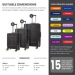 Luggage Suitcase Travel Bag Carry On Hand Cabin Check in Hard-Shell 4 Spinner Wheels Trolley Set | Vintage - Image 12
