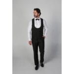 Chaleco negro cruzado de cuello redondo para hombre - Tienda Knighthood
