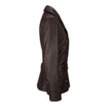 Trench mi-long en cuir véritable pour femme, couleur beige, noir, bleu sarcelle, vert - Knighthood Store