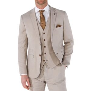 Herren Blazer Beige Birdseye Sportmantel Tailored Fit Sommeranzugjacke - Knighthood Store