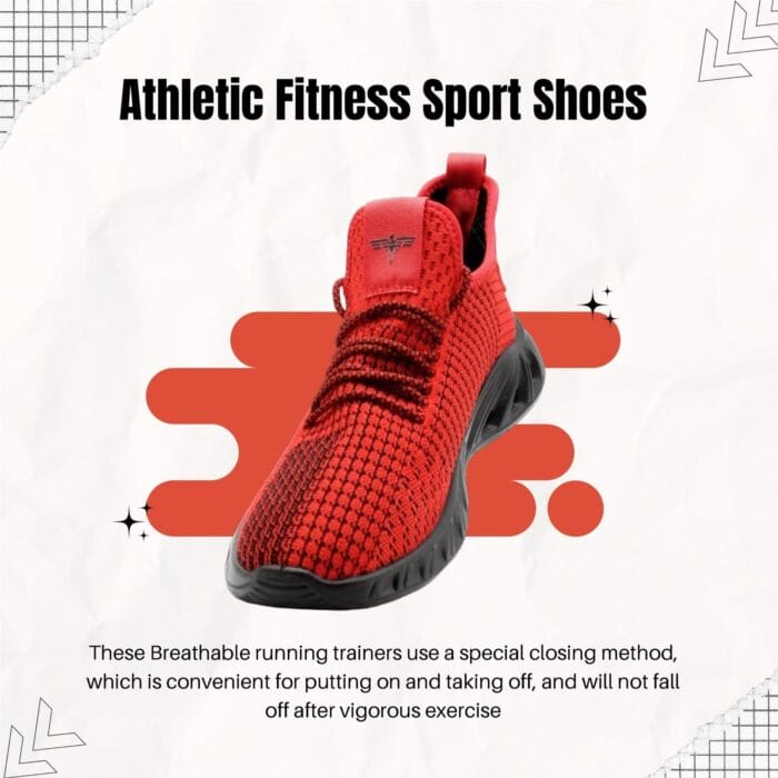 Scarpe da corsa leggere da uomo, traspiranti, per palestra, allenamento, sport all'aria aperta | Nero, blu navy, rosso, bianco - Knighthood Store
