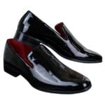 Mocassini da guida da uomo, in vernice lucida, eleganti, casual, bianchi e neri - Knighthood Store