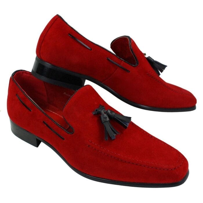 Mocassini da uomo in pelle scamosciata, scarpe da guida slip-on con nappe, eleganti e casual - Knighthood Store