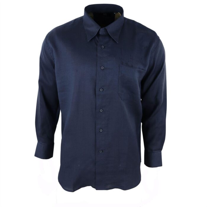 Mens Linen Summer Shirt Breathable Fabric Classic Full Sleeve - Knighthood Store