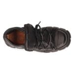 New Rock 106N-S52 TOWER SHOES Metallic Black Leather Biker Punk Gothic Boots - Knighthood Store